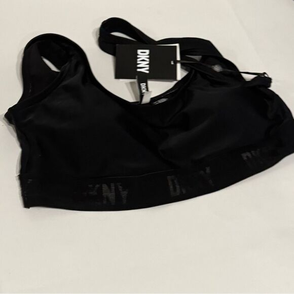 DKNY BLACK Logo Bikini Swim Top, Womens Printed Bikini US X-Large - Picture 5 of 9